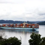 Fotografía de archivo de un buque de carga en el canal de Panamá, en la provincia de Colón. EFE/ Moncho Torres